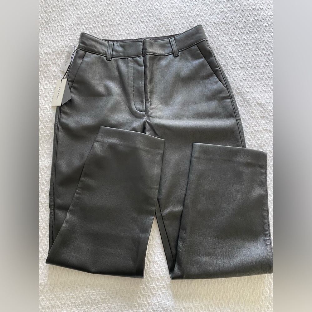 Aritzia Babaton Vegan leather Straight pants size 6